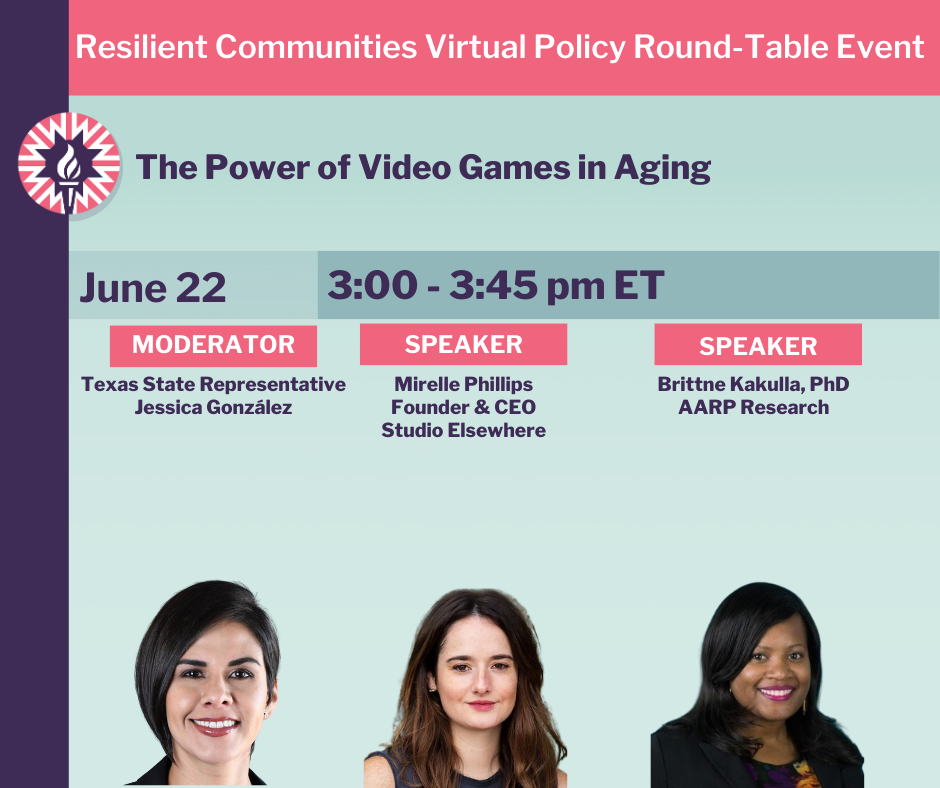 Power of Video Games in Aging webinar graphic